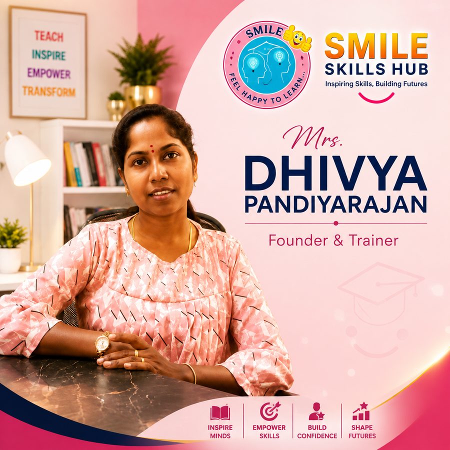 Photo of trainer Mrs. Dhivya Pandiyarajan at SMILE Cuddalore